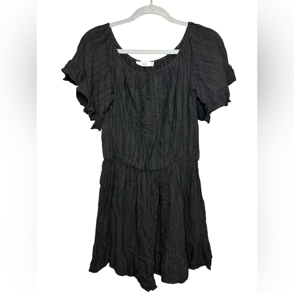 Talulah Black Crinkle Mini Dress Size Medium‎